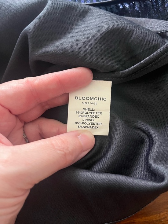 BloomChic 18-20 Navy Sequin V-Neck Dress, Formal, Party - Picture 6 of 6